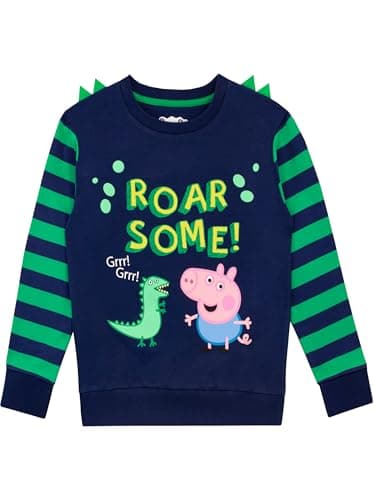 Image of Peppa Pig Boys Sweatshirt | George Pig Sweater For Boys | Kids Jumpers Blue 2-3 Years