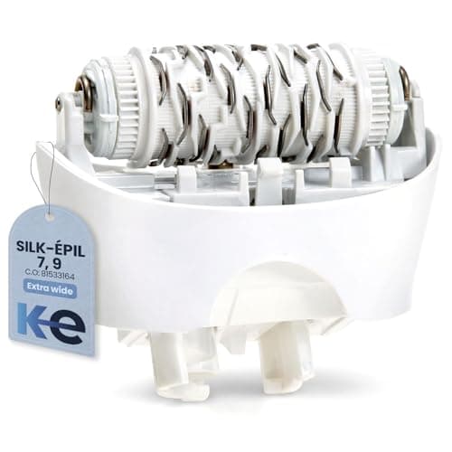 Image of Anakel Home Replacement Hair Removal Head 81533164 Compatible with Braun Silkepil 7, Silkepil 9, Xpressive and SensoSmart, Extra Wide Head, White