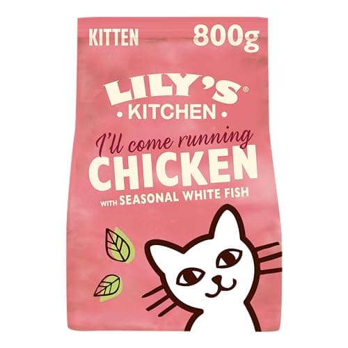 Image of Lily's Kitchen Natural Kitten Dry Cat Food Chicken & White Fish 800g, Pack of 4