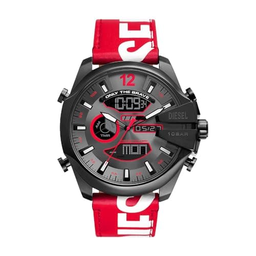 Image of Diesel Mega Chief Watch for Men, Ana-Digi Movement with Silicone, Stainless Steel or Leather Strap