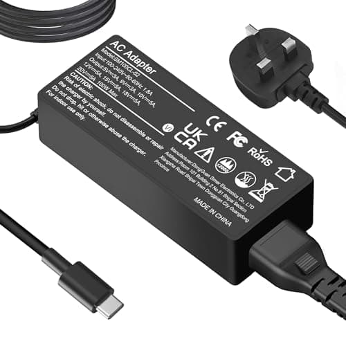 Image of USB C Laptop Charger, 100W AC Laptop Power Adapter Compatible with MacBook,Lenovo, ThinkPad, HP, Asus, Acer,MSI, Dell,Toshiba,Universal Chromebooks Type C Power Cord