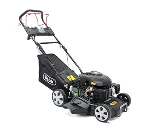 Image of Webb WER460ES 18"/46cm Self Propelled Rotary Petrol Lawnmower, 173cc 4-Stroke Engine, 7 Cutting Heights, 55L Collection Bag - 3 Year Guarantee