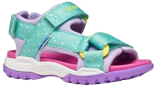 Image of Geox J Borealis Girl A Sandal, Aqua/Lilac, 37 EU