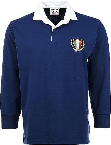 Image of Activewear Exclusive Men’s Full Sleeve with Collar Shirt| Italia Rugby Shirts| Embroidered Logo Collar Style |