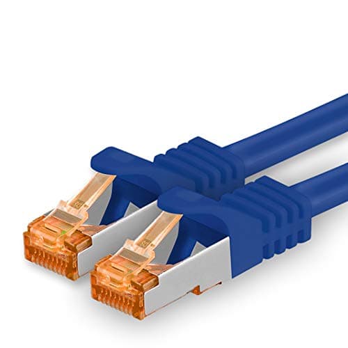 Image of 1aTTack.de 1 x 5 m Cat7 Cat 7 Ethernet Network Cable 10 GB/s SFTP - RJ45 Ethernet LAN DSL Router Modem - Blue