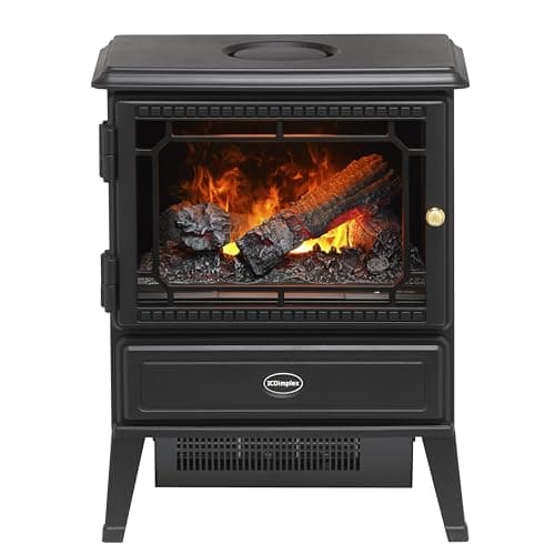 Image of Dimplex Gosford Optimyst Water Vapour Electric Stove Fire, Real Flame Effect, Black Fireplace, Log Fuel Bed, 1000W/2000W Fan Heater, Adjustable Thermostat, Remote Control
