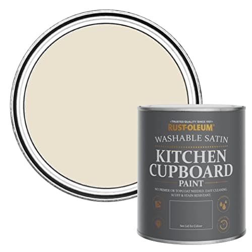 Image of Rust-Oleum Beige Scrubbable Kitchen Cupboard Paint in Satin Finish - Longsands 750ml