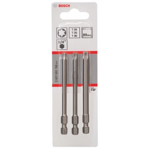 Image of Bosch 2607001760 89 mm Extra Hard Screwdriver Bit (Set of 3)