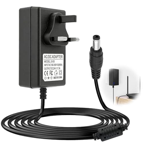 Image of 24V 3A 72W Power LED Supply 24 Volt Charger Replacement AC 100-240V to DC 24V Adapter Transformer for LED Strips CCTV Camera Cisco Router ADSL Security Webcams Speakers Electronics