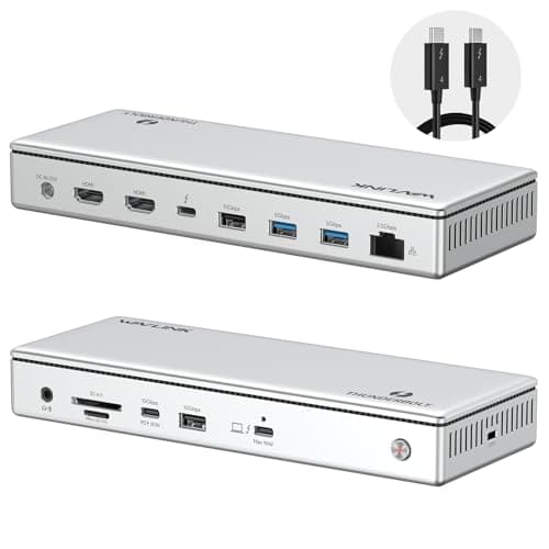 Image of Thunderbolt 4 Docking Station, WAVLINK 8K Single / 4K Triple Display Laptop Dock for Mac/Windows, 40 Gbps, 96W PD, 2.5G RJ45, 2 Thunderbolt 4-Ports, 2 HDMI, 4 USB-A, USB-C, Audio/Mic, SD/MicroSD