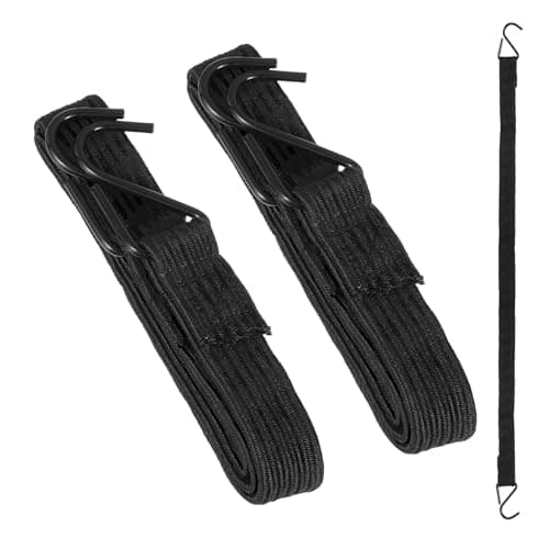 Image of PATIKIL 1m Bungee Cords with Hook, 2Pcs Heavy Duty Outdoor Elastic Bungee Straps for Securing Luggage Moving Cargo, Black