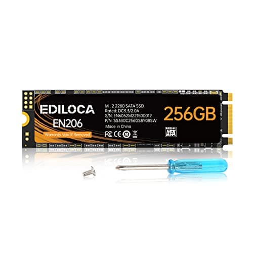 Image of Ediloca EN206 256GB 3D NAND M.2 SSD, M.2 2280 SATA III 6Gb/s SSD Internal Hard Drive, Read/Write Speed up to 550/460 MB/s, Compatible with Ultrabooks, Tablet Computers and Mini PCs
