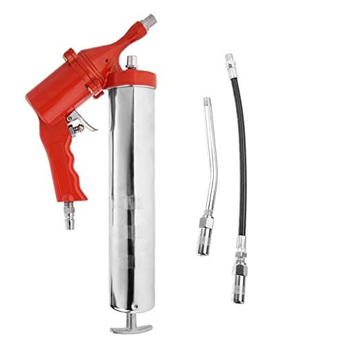 Image of Kadimendium 400cc Grease Gun Zinc Air Grease Gun Pneumatic Greaser Cartridge Greasing Tool with Flex Hose 1/4"