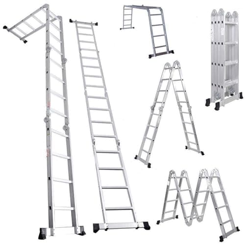 Image of 4.7M Multi-purpose Ladder Foldable Ladder Aluminum Step Ladder 14 in 1 Combination Ladder with Platform Lightweight