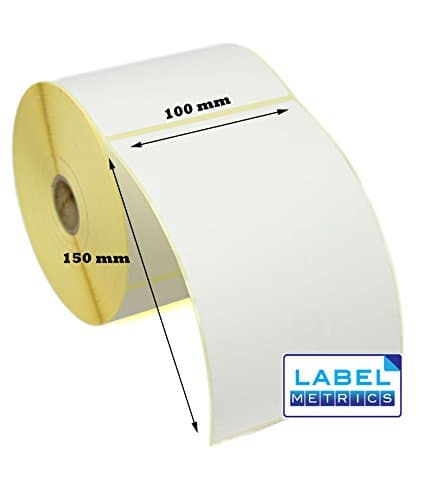 Image of Label Metrics 100 x 150mm White Direct Thermal Labels - Zebra GK420D, GX420D, GK420T - 5 Rolls 1,250 Labels