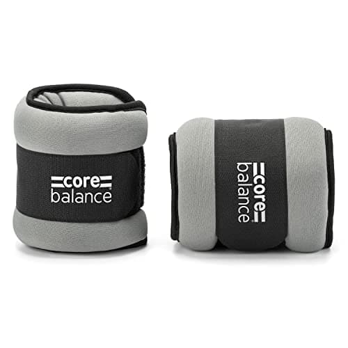 Image of Core Balance Ankle and Wrist Weights Adjustable Strap Neoprene Fabric Set Of 2 x 1kg (Black)
