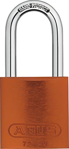 Image of ABUS Padlock 72/40HB40 with high Shackle - Lightweight Titanium Material with high Corrosion Protection - Including 2 Keys - Security Level 6 - Orange