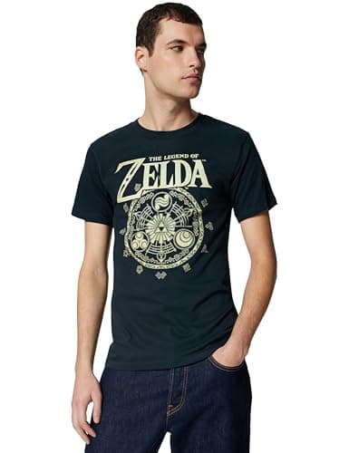 Image of Nintendo Men's Legend of Zelda Symbolic Circle T-Shirt, Navy Blue, Medium