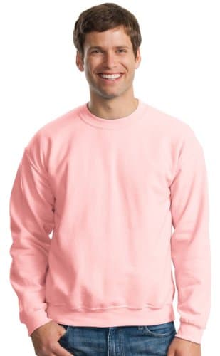 Image of GILDAN Men's 50/50 Adult Crewneck Sweatshirt, Pink (Light Pink), L UK