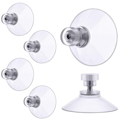 Image of flintronic 6 PCS Suction Cups, 32mm Clear Suction Pads Plastic Sucker Pads, Suction Holder with Knurled Nut Window Suckers for Glass Mirror Window Wall Door and Other Smooth Flat