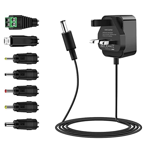 Image of 5V 2A Power Supply, Etopgo Universal AC Adapter to DC Wall Charger with 7 DC Connectors Multi Plug for LED Strip Lights,TV Box,Speaker,Router,Home Appliances,Audio,Video Android Tablet