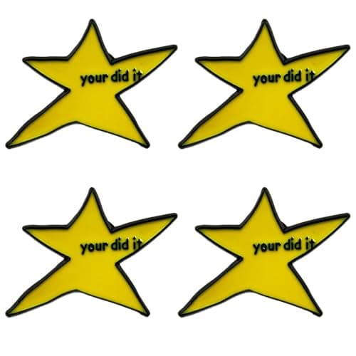 Image of 4 PCS Your Did It Enamel Pin Cute Cool Star Button Lapel Metal Brooch Badge Novelty Unique Inspirational Button Pins for Travel Backpacks Trucker Hats Bookbag Clothing Lanyard Jewelry Accessories