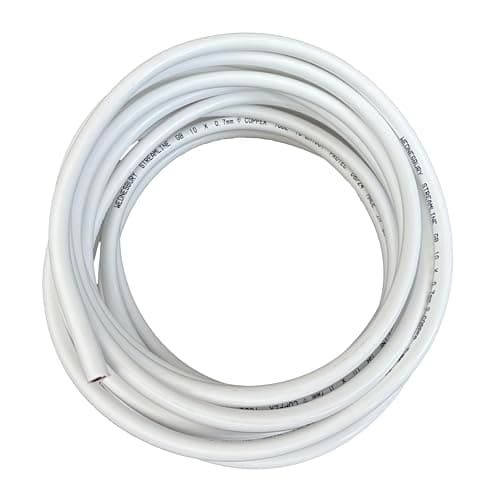 Image of PVC Coated Oil Line 10mm Copper Pipe. Microbore Copper Coil for Oil Fired Central Heating Boilers. for Use Underground or Above Ground. (10 Metres)
