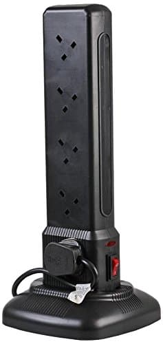 Image of pro elec 10 Way Surge Protected Tower Extension Lead with 2 x USB - Black
