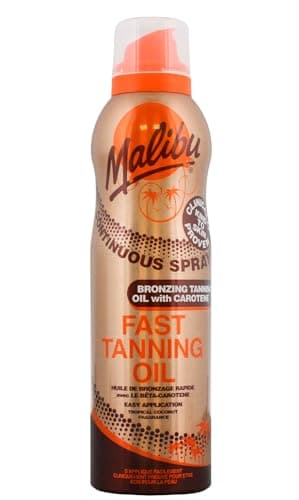 Image of Malibu Sun Continuous Dry Oil Spray for Tanning with Shea Butter Extract, Moisturising Tanning Oil Mist, Water Resistant, 175ml