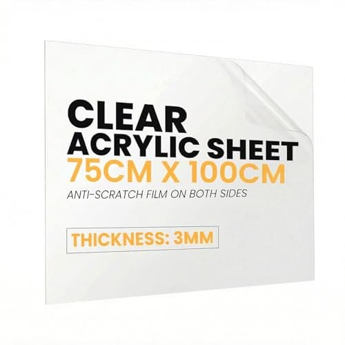 Image of Clear Acrylic Sheet 3mm Thick - 750mm x 1000mm (29.5" x 39.4") – Universal Use Transparent Panel For All Type DIY Craft Projects, Greenhouse Glass Replacement – Durable Hard Plastic Sheet