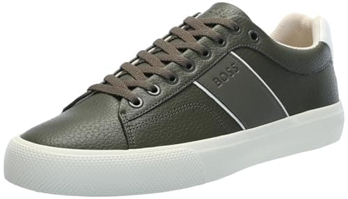 Image of BOSS Men's Aiden Tenn Solid and Grained Faux Leather Sneakers