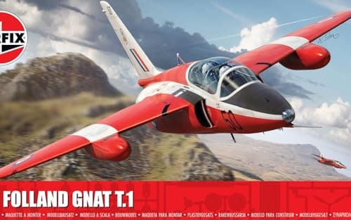 Image of AIRFIX - Standard Model Set - A05123 Folland Gnat T.1 Model Building Kit - Plastic Aircraft Kits for Adults & Children 8+, Includes 96 Pieces - 1:48 Scale