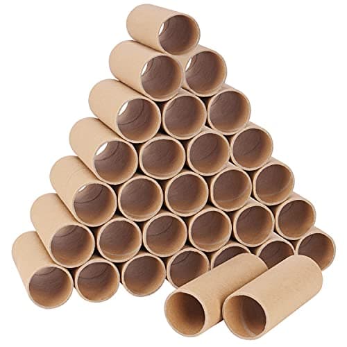 Image of Handi Stitch Pack of 30 Brown Kraft Cardboard Tubes - L 10.4 x D 4 cm - Kraft Paper Roll - Cardboard Roll for School Crafts & Art Projects