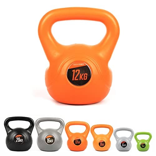 Image of Phoenix Fitness Vinyl Kettlebell - Heavy Weight Kettle Bell for Home Gym Workout Equipment Strength Fitness Pilates Weight Training - Orange 12kg