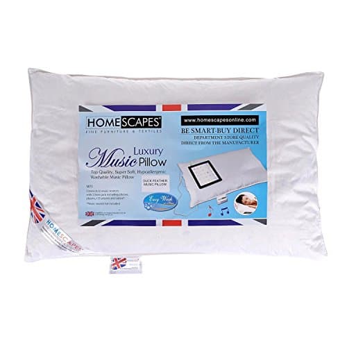 Image of HOMESCAPES - WASHABLE - MUSIC Pillow - DUCK FEATHER Filling - Department Store Quality - Anti Dust Mite 100% Microfibre Downproof Cover RDS Certified.