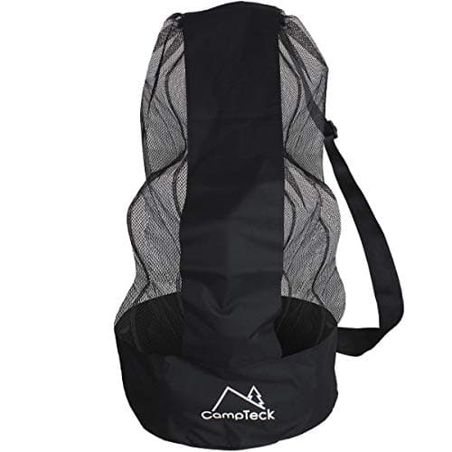 Image of CampTeck U7081 Drawstring Soccer Ball Bag Soccer Ball Net Bag with Shoulder Strap (12-15 Balls) - Black
