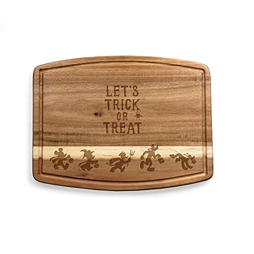 Image of PICNIC TIME Disney Mickey Mouse & Friends Ovale Acacia Cutting Board, Serving Board, Charcuterie Board, (Acacia Wood)