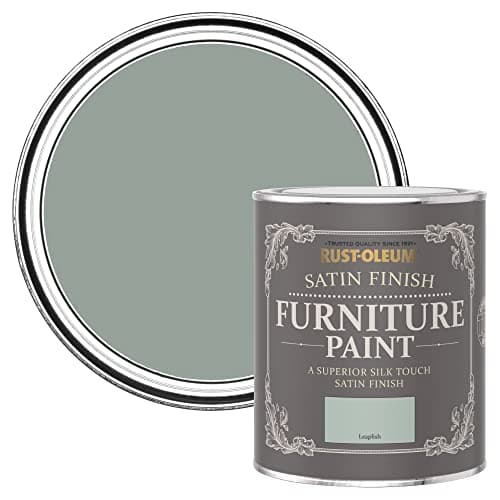 Image of Rust-Oleum Green Furniture & Skirting Board Paint in Satin Finish - Leaplish 750ml
