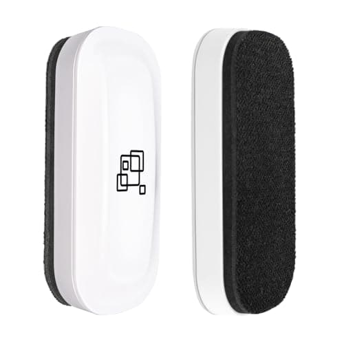 Image of maxtek Whiteboard Eraser, Strong Magnetic White Board Eraser, Whiteboard Rubber Dry Wipe for Board (White, 2 PCS)
