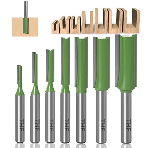 Image of TXHF 6mm Shank Single & Double Flute Straight Router Bit Set Woodworking Trimming Cutter 3mm,4mm,5mm,6mm,8mm,10mm,12mm (7pcs )
