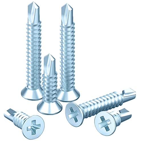 Image of PERCTWARE Self Tapping Screws 4.2x38 mm Self Drilling Screws for Metal Sheets Roofing Windows Countersunk Screws Drill Flat Head Zinc Screws 50Pcs