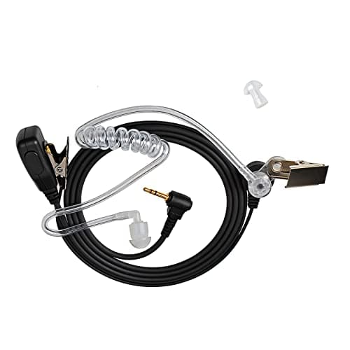 Image of UAYESOK Security Radio Earpiece, Walkie Talkie 1 Pin 2.5mm Headset with PTT Mic for Motorola Talkabout TLKR T92 H20 T82 T62 T60 T42 XT180 Cobra Two Way Radio with Covert Air Acoustic Tube