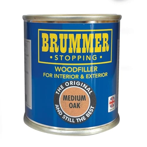 Image of Brummer Wood Filler Medium Oak 250g– 2 Sizes & Assorted Shades | Ideal for DIY Wood Repairs & Restorations