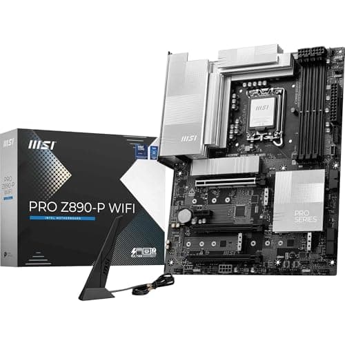Image of MSI PRO Z890-P WIFI Motherboard, ATX - Supports Intel Core Ultra Processors (Series 2), LGA 1851-55A DrMOS, DDR5 Memory Boost (9200+ MT/s OC), PCIe 5.0 x16 & 4.0 x16, M.2 Gen5, Wi-Fi 7, 5G LAN
