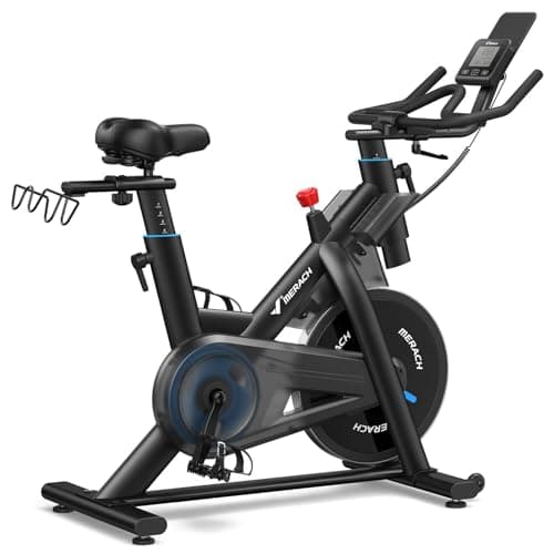 Image of MERACH Heavy Duty Magnetic Exercise Bike with 22 lb Flywheel, 50% Improved Training Efficiency, Ultra-Quiet Design, Shock-Absorbing Extra Large Cushion, Indoor Bike with Exclusive App, Up to 350 lb