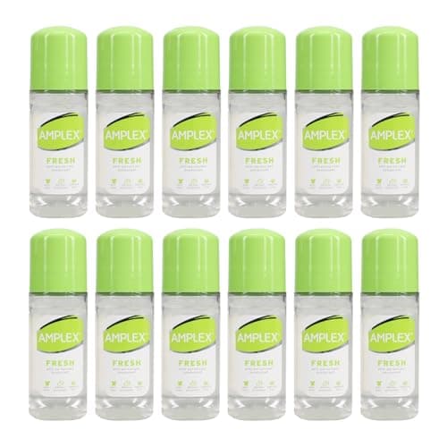 Image of Amplex Alcohol-Free Daily Anti-Perspirant Deodorant Multi-Pack, Fresh Scent, Long-Lasting, Anti-Stain Formula, 12 x 50ml