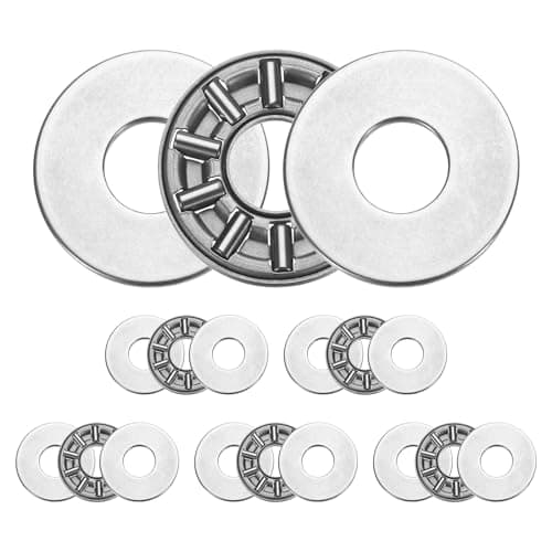 Image of sourcing map 6 Sets AXK0821+2AS Thrust Needle Roller Bearings with Washers, 8x21x4mm Chrome Steel Needles Roller Bearing, P5 (ABEC 5)
