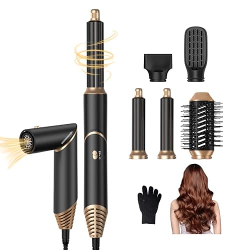 Image of Pro 5 in 1 Hair Styler, Air Styler Hair Dryer Brush Set, Magic Styler with 32mm Auto Air Curling Iron | 1000w Blow Dryer, for Voluming, Drying, Straightening and Curling | 3 Temps Setting (50°-105℃)