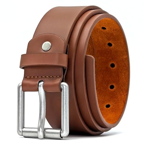 Image of Ossi Mens 38mm Roller Buckle Jeans Belt - Tan Medium (32" - 36")