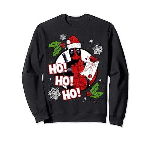 Image of Marvel Deadpool Christmas Ho Naughty List Sweatshirt